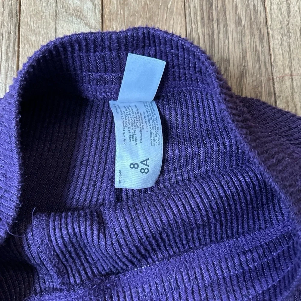 Carter's Girls Set Top Size 8 Deep Purple Twisted Knot Ribbed Knit‎ Casual Chic